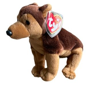 TY Beanie Baby COURAGE NYPD German Shepard 2002 US Flag sewn on